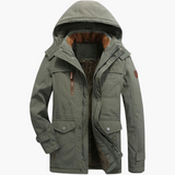 Herren Winterparka mit Kapuze und warmer Fütterung – Grün