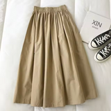 Martina – Lockerer Rock mit hoher Taille – Khaki