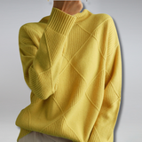 Kuscheliger weicher Rollkragenpullover für Damen | Ideal für alle Jahreszeiten – Gelb