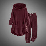 Meirya - Bequemes Zweiteiliges Tunika Set – Burgund