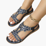 Boho Style Orthopedic Sandals für Frauen – Comfort & Style – Blau