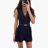 Stylisches Jumpsuit für Frauen – Rosie ärmellos und modern – Schwarz