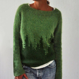 Damen Pullover | Strick klassisch mit Rundhalsausschnitt – Grün