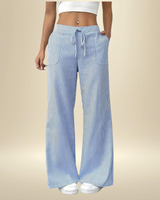 Mirayne - Fließende Wide-Leg-Hose – Himmelblau