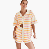 Crochet 2-Piece Set für Frauen - Stylish Sommer-Outfit – Rosa/ Orange