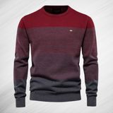 Valerio Herren Baumwollpullover - Zeitlose Eleganz, Höchster Tragekomfort, Slim-Fit Design – Rot