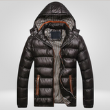 Herren Mantel gepolstert | Kapuzenform mit geschlossener Silhouette – Schwarz
