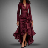 Soria – Elegantes, lässiges Maxikleid – Weinrot