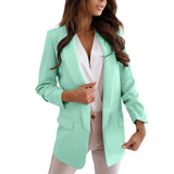Damen Lange Leicht Blazer | Formell – Mintgrün