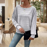 Merle - strukturierter pullover für damen – Hellgrau