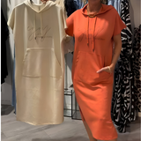LORAVINE - Kapuzen Freizeitkleid – Orange