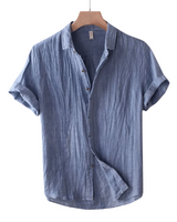 LUXURIÖSE LEINEN SOMMERHEMD – Blau