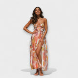 Annalise - Gedrucktes Kleid – Orange