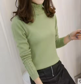 Althea – Rollkragenpullover aus Wolle – Grün