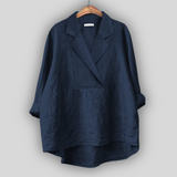 Sabine - Linen Blouse – Marineblau