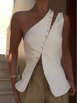 Juliane™ Zeitloser Asymmetrie-Look – Weiß