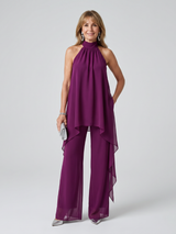 Bearim | Halter Neck Asymmetrisches Tunika-Set – Lila