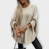 Leoni | Weicher Damenpullover mit Rundhalsausschnitt – Beige
