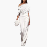 Eleganter Einreiher-Jumpsuit für Damen - Frühlingstrend – Weiß