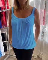 Corina - Softtouch-Tanktop mit U-Ausschnitt – Blau