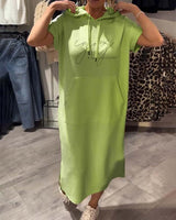 Catalina | Bequemes Hoodie-Kleid – Grün