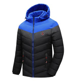 Kapuzenjacke mit verstellbarem design in dreifarbiger optik – Blau Schwarz