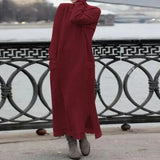Liana – Elegantes Maxikleid für kühle Tage – Rot