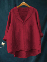 Annika | Oversized Leinen-Bluse – Rot