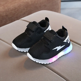Bequeme Kleinkinderschuhe mit LED-Beleuchtung - GlowSteps – Schwarz
