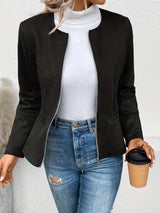 Maxima | Slim Fit Jacke mit Reißverschluss – Schwarz