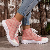 Emily - Hohe Turnschuhe mit Blumenmuster – Rosa