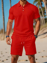 Kelvin - Lässiges Zweiteiliges Sportset – Rot