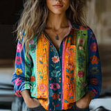 Fiona | Bedrucktes Vintage-Bluse 1+1 Gratis – Mehrfarben