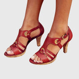 Carla - Damen Elegante Absatzschuhe mit Blockabsatz und Komfortpolsterung – Scharlachrot