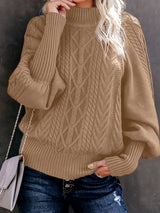 Tinsley – Lässiger Langarm Strickpullover – Khaki