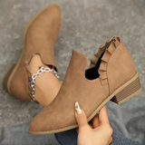 Veredah - Trendige Stiefeletten Mit Rüschen – Braun