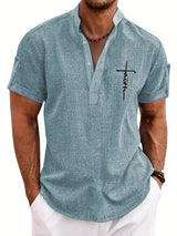 Samuelson - Elegantes Kurzarmhemd Mit Kragen – Hellblau