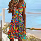 Elveria – Lebhaftes Boho-Sommerkleid – Mehrfarbig