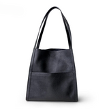 Damenhandtasche aus Veganes Leder – Klassische Schultertasche für Alltag & Büro – Schwarz