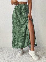 Aori – Elegante Maxiröcke mit hohem Bund und Blumenmuster – Grün