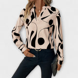 Lilly | Elegante Bluse Mit Design – Beige
