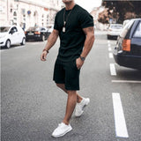 Jarek Kurzarm T-Shirt und Shorts Set – Schwarz