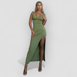 Valeria | Anmutiges Kleid – Oliv