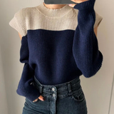 SHELSEE - Luxus-Pullover für Damen – Dunkelblau
