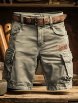 Herren Retro Outdoor Ripstop Mehrzweck-Cargoshorts – Grau