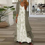 Sabrina - Geblümtes Maxikleid aus Chiffon mit eleganten Details – Weiß