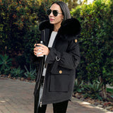 Maela - warmer outdoor-jacke für damen – Schwarz