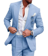 Nysal | Herren-Luxus-Leinenanzug – Blau