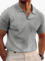 Kurzarm-Polo in lässigem Stil für Herren – Eleganz und täglicher Komfort – Grau