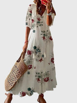 Amalia™ | Retro Bohemian Sommerkleid – Blumen